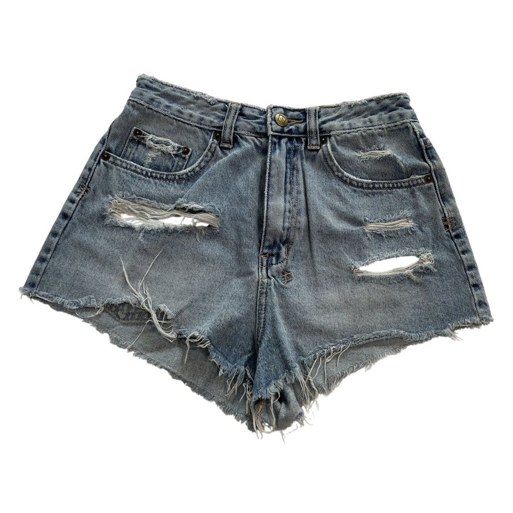 Ksubi Distressed Jean Shorts in Blue